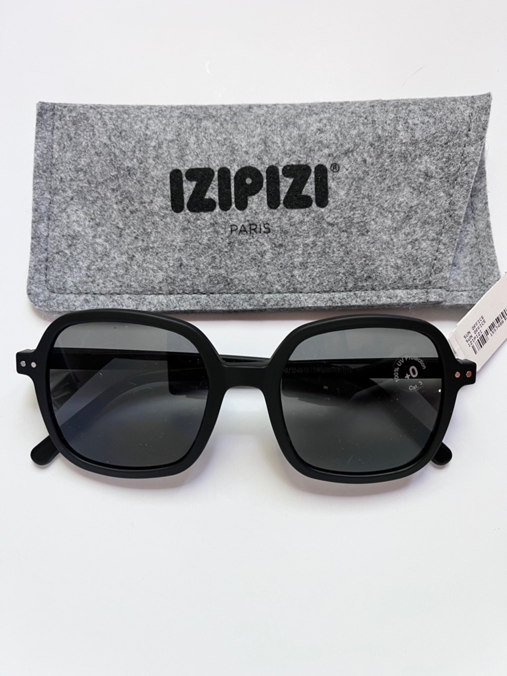 NWT IZIPIZI Paris OFFICE Black Sunglasses 100% UV Protection Cat 3